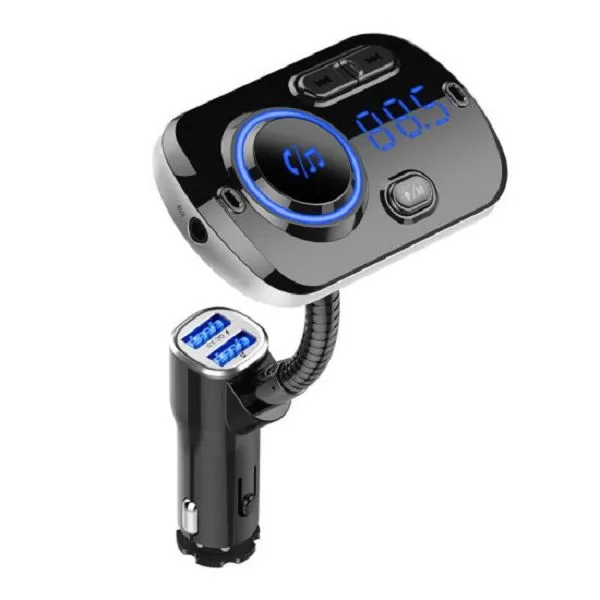 MnM - BC49AQ Car Bluetooth 5.0 FM Transmitter Aux + QC3.0 + Atmosphere Lamp