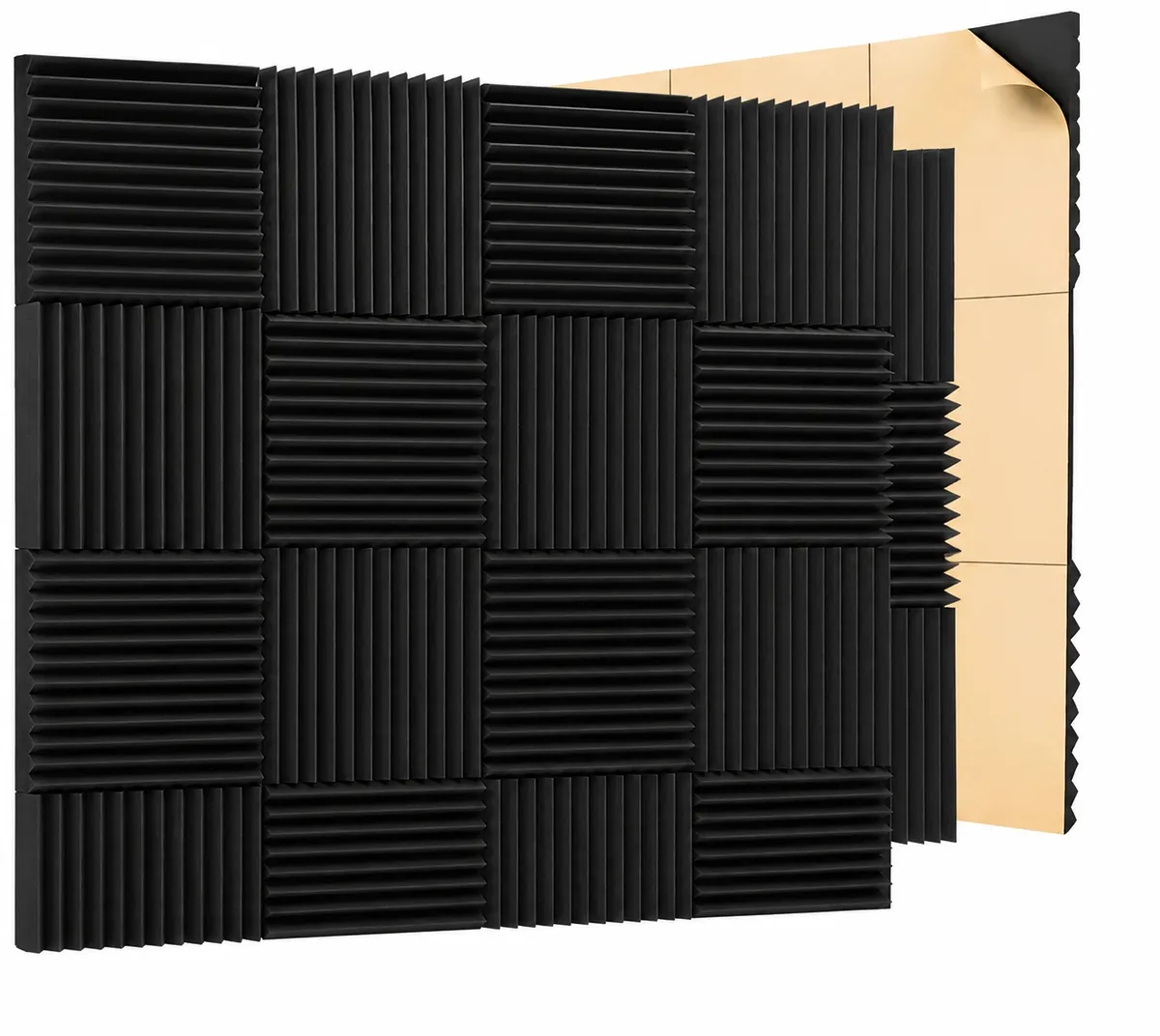 Self-Adhesive Acoustic Sound Insulation Foam Panel (24 Pack)