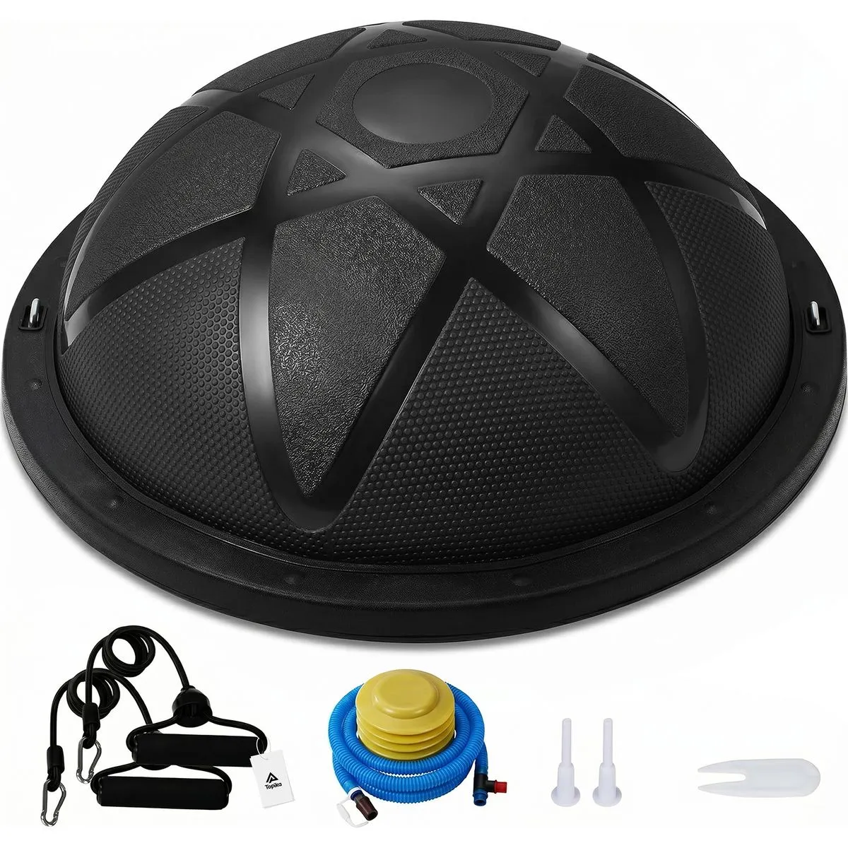 Topika - Balance Trainer Bosu Ball, 58cm Half Exercise Ball With Hand Grips