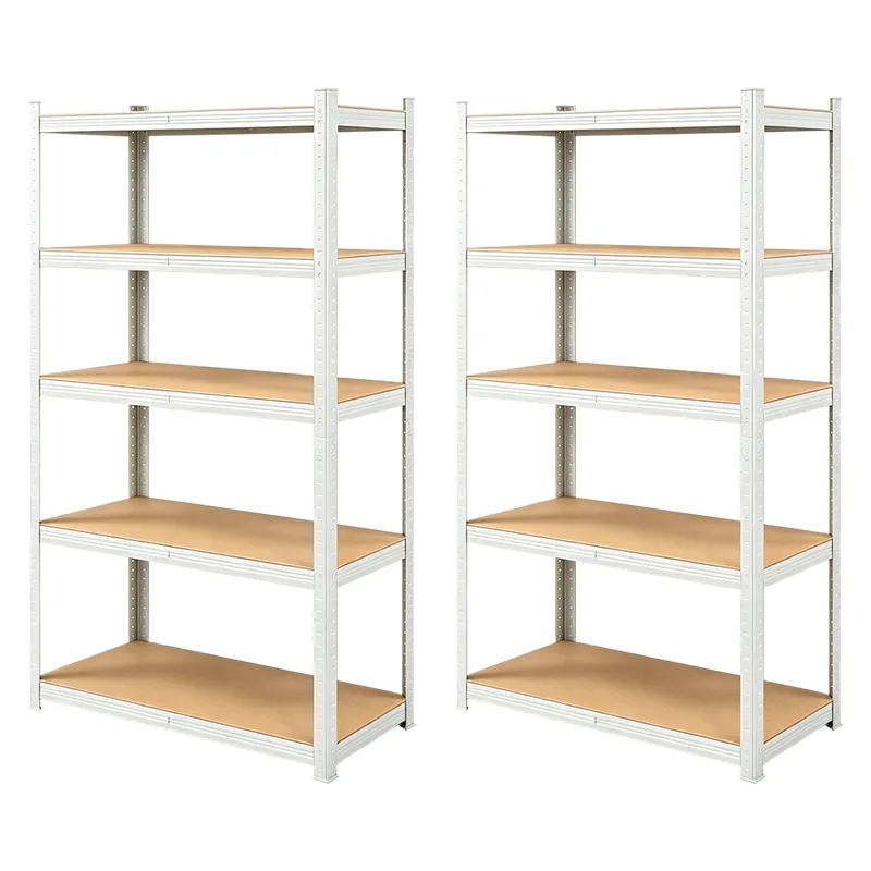 2 - Pack 180x90x40cm White Storage Racks Garage Cabinet: Stylish & Spacious
