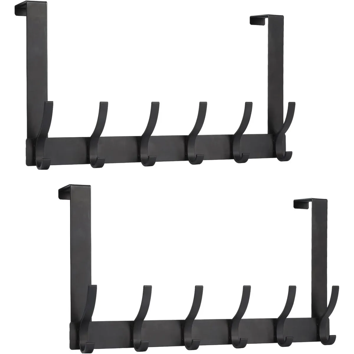 Door Hanger Hooks,Over The Doors Towel Racks for Bathroom with 12 Coat Hook - Black