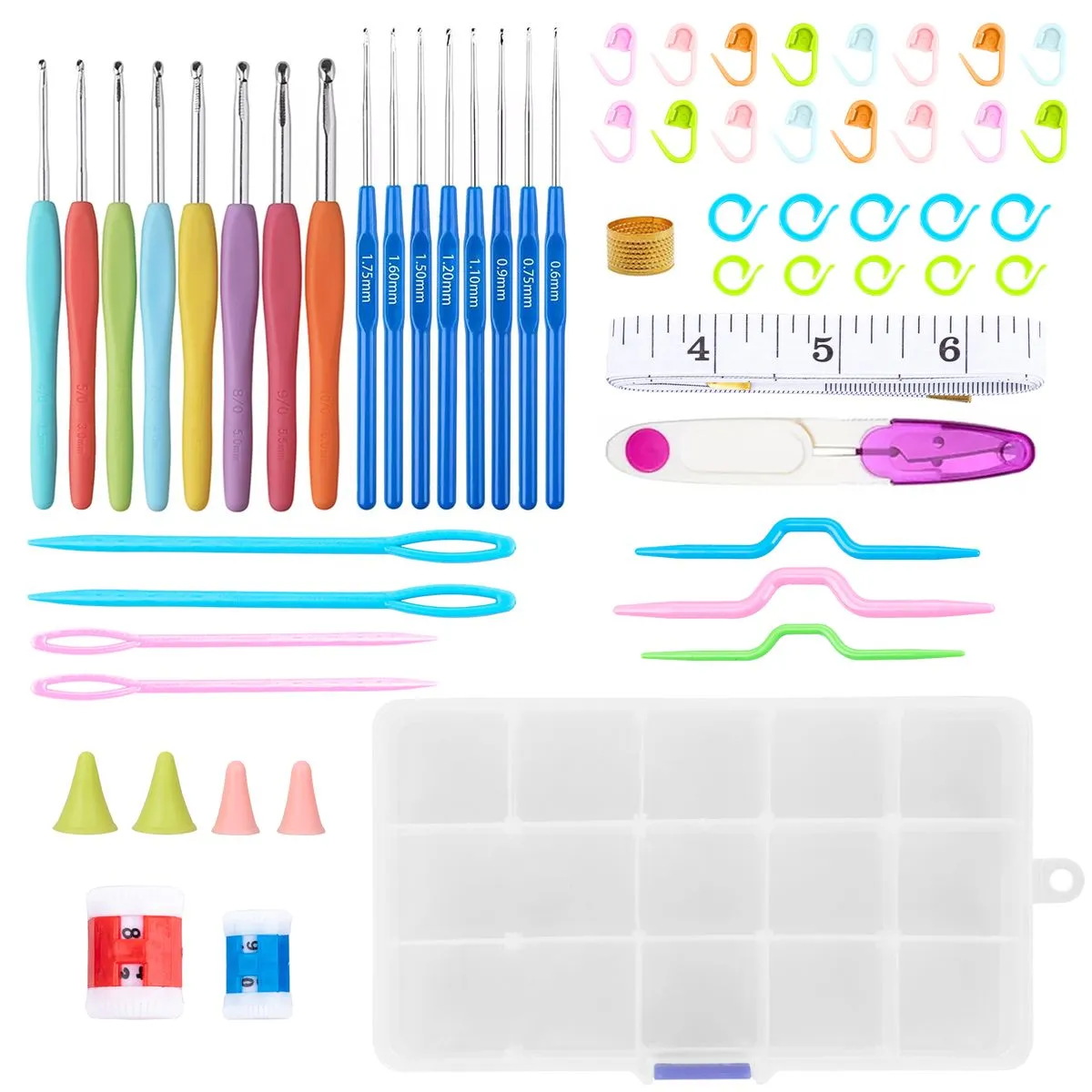 Crochet Needle Set Knitting Needles Needlework Accessories-55pcs