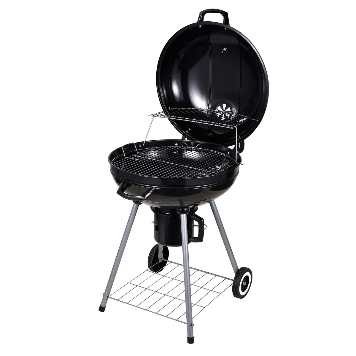 BraaiBoss 57cm Charcoal Kettle Braai with Hinged Lid & Warming Rack