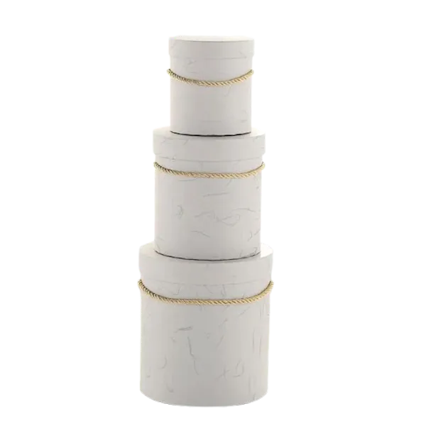Marble Round Flower Boxes: Home Storage - Perfect for Flowers & Gifting 3 Piece - Marble Round Flow…