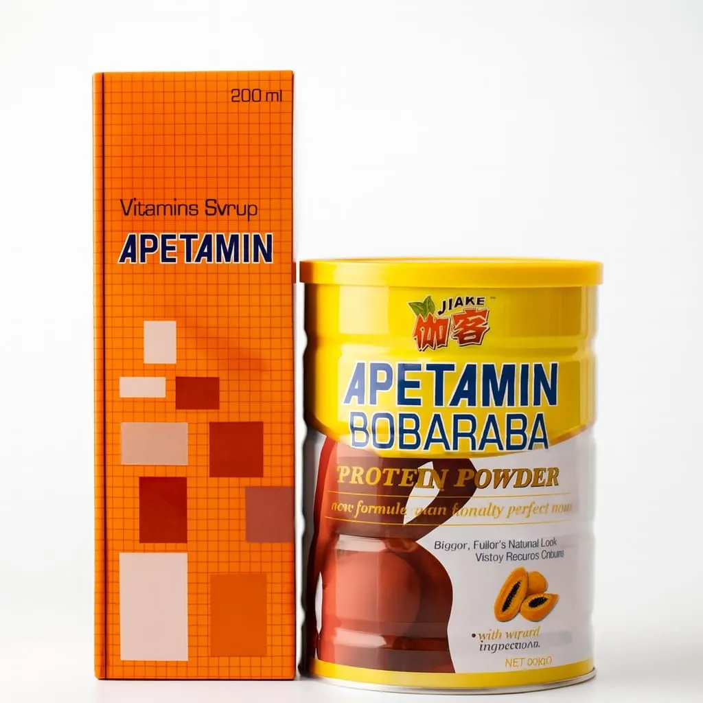 Apetamin Vitamin Syrup & Bobaraba Protein Powder For Weight Gain & Curvy Body