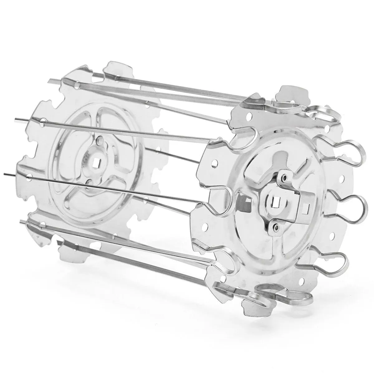 Bbq Steel Metal Roaster Rotisserie Needle Cage Oven Kebab Maker Grill