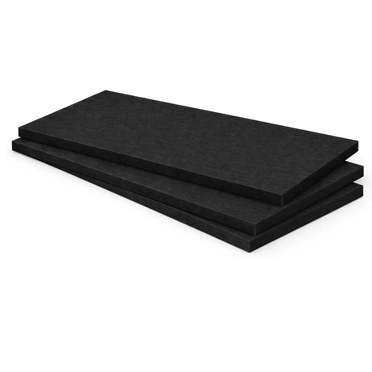 Acoustic Panels Echo-Less Polyester Fibre+ Black 60 x30×1.2cm (Pack of 3)