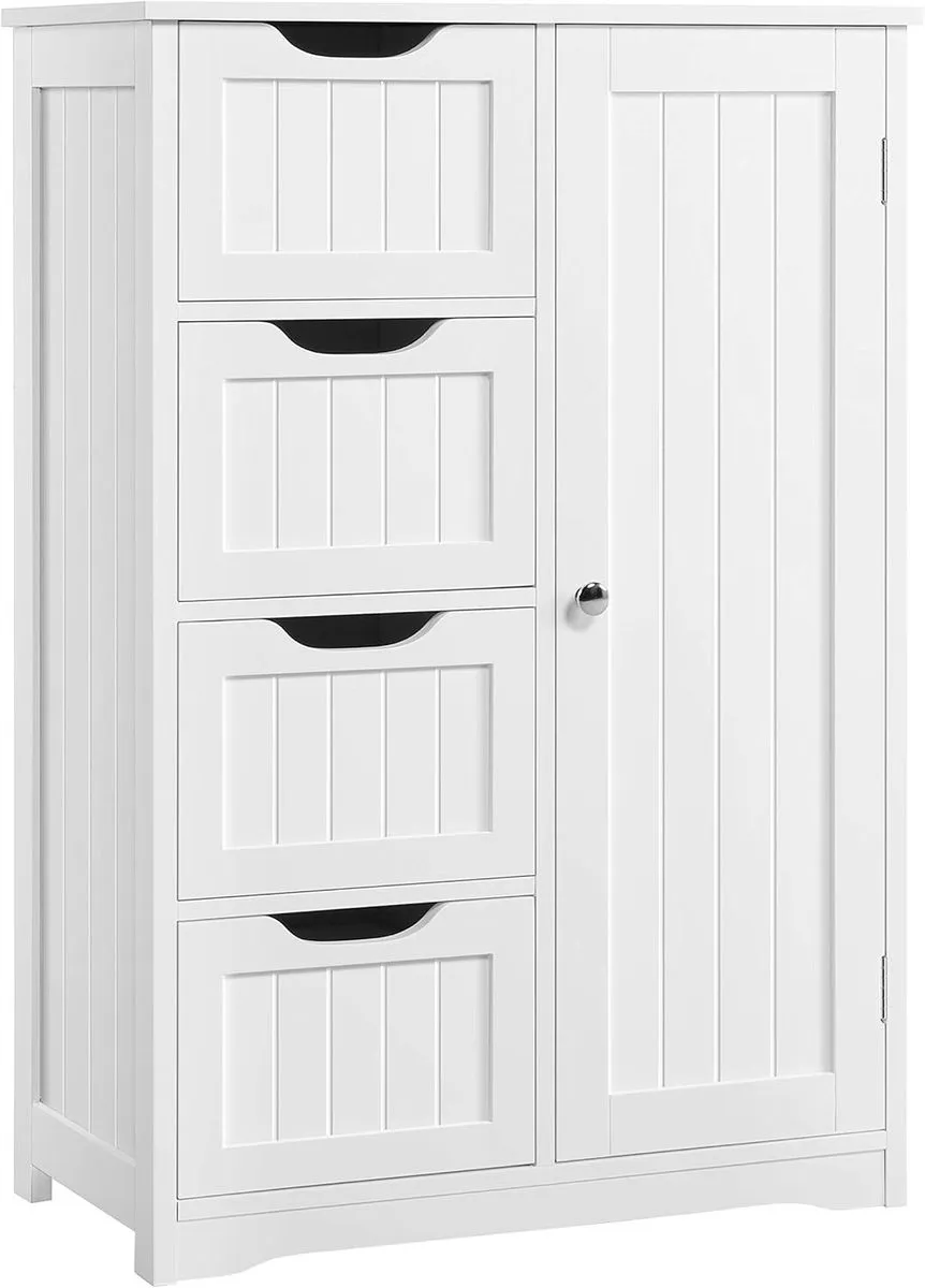White Storage Cabinets with 4 Drawer Storage Office Bathroom Cabinet