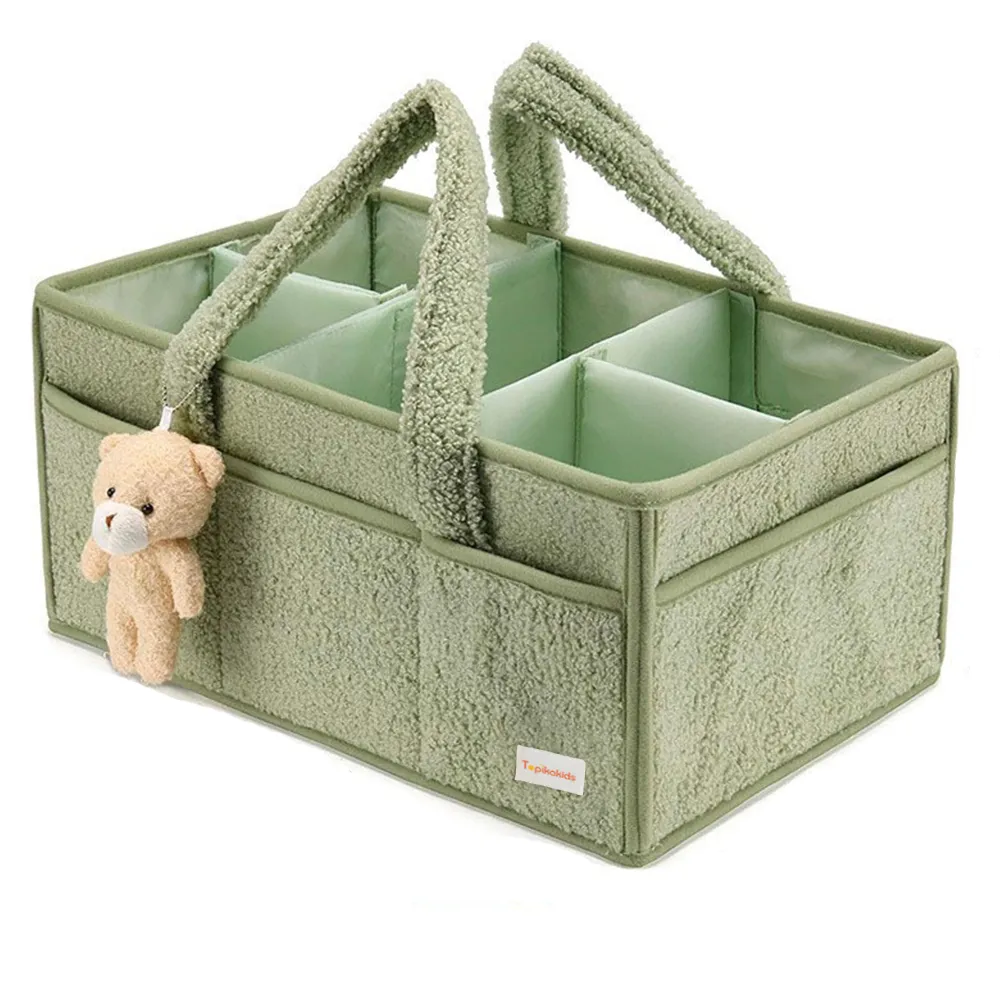 TopikaKids Baby Diaper Organizer, Changing Table Storage, Car Organizer - Green