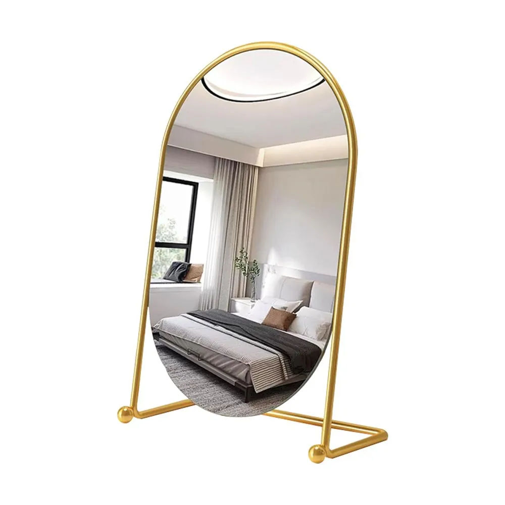 Countertop Oval Makeup Mirror, Bathroom Vanity tabletop Mirrors - Gold