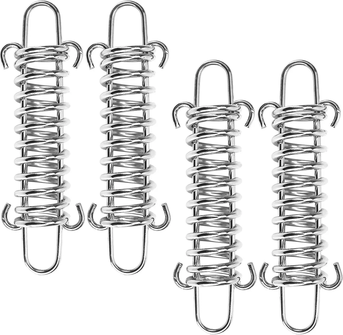 4-Pack Stainless Steel Tent Spring Buckles - Heavy-Duty Guyline Tensioners
