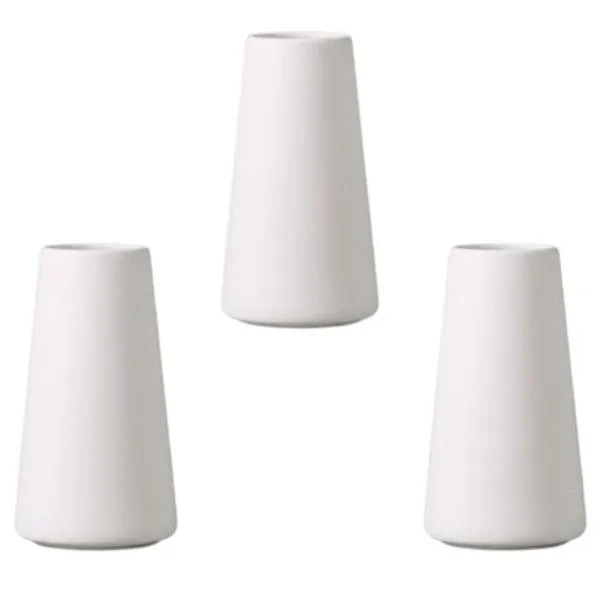 3 Pack - Tapered Minimalist Flower Vase For Stylish Home Décor - White