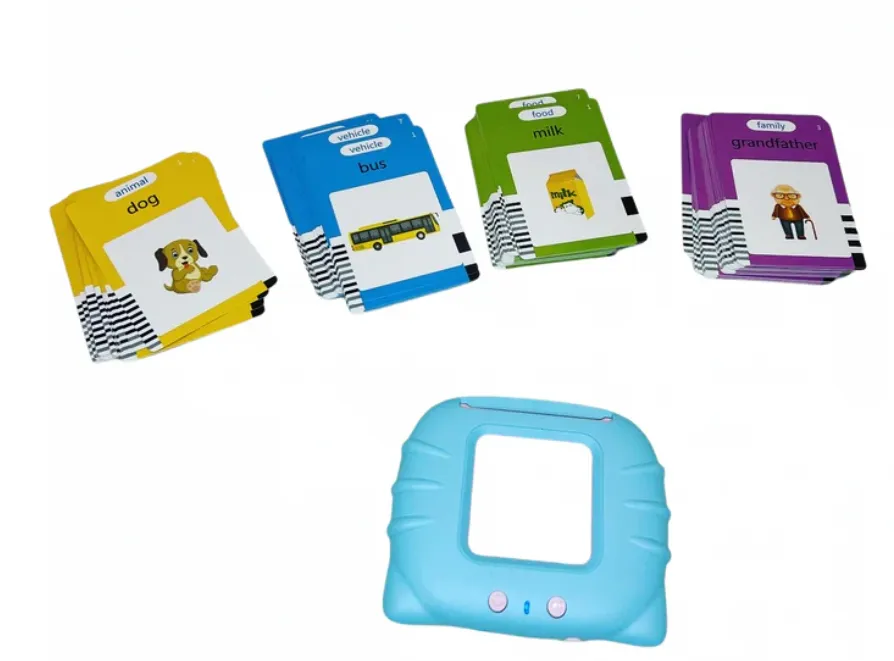 Preschool Educational Cards for Kids With Audible Reading Machine - Blue
