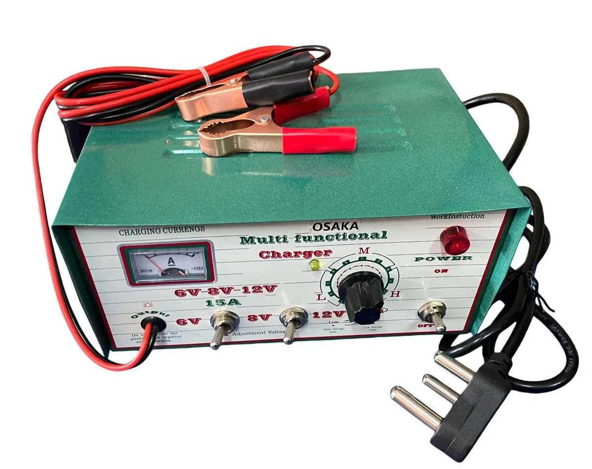 Osaka Multi-Voltage Battery Charger|15A 6V/8V/12V|overheat protection