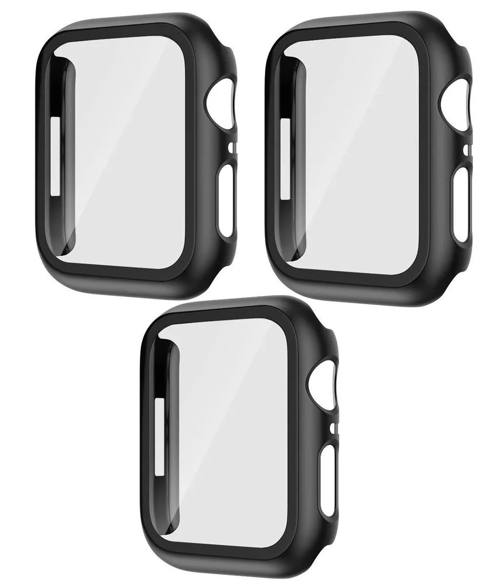 Tempered Glass Case Compatible with Apple Watch Series 11 10 42mm - Black