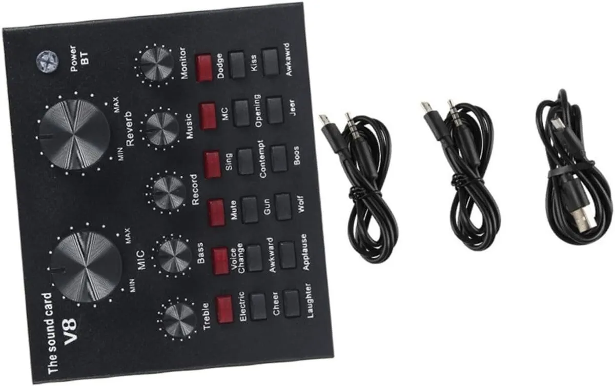 Condenser Microphone Set Sound Card for Live Streaming Podcasting Music Mic