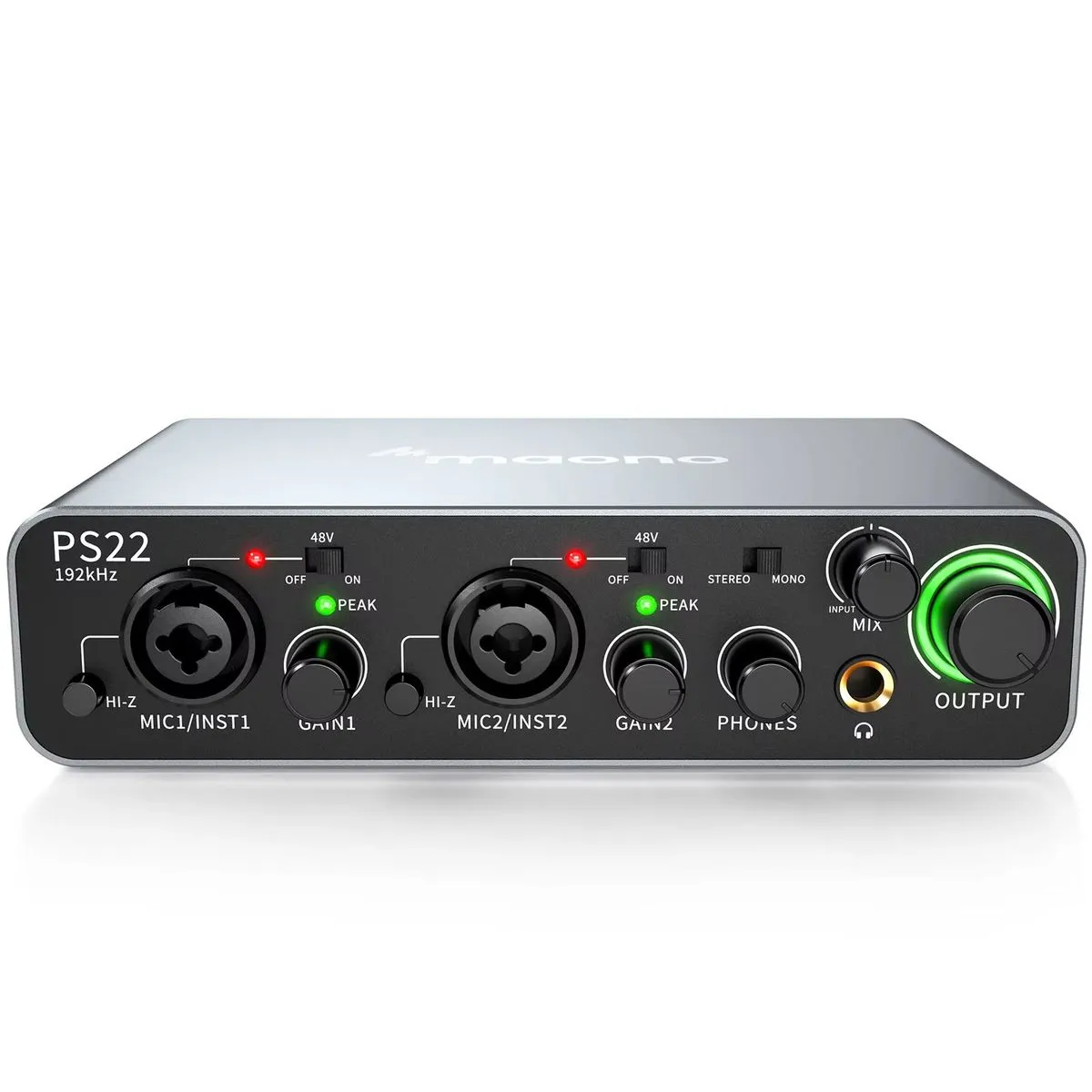 Maono PS22 Audio Interface for Recording, Music Production, Guitar