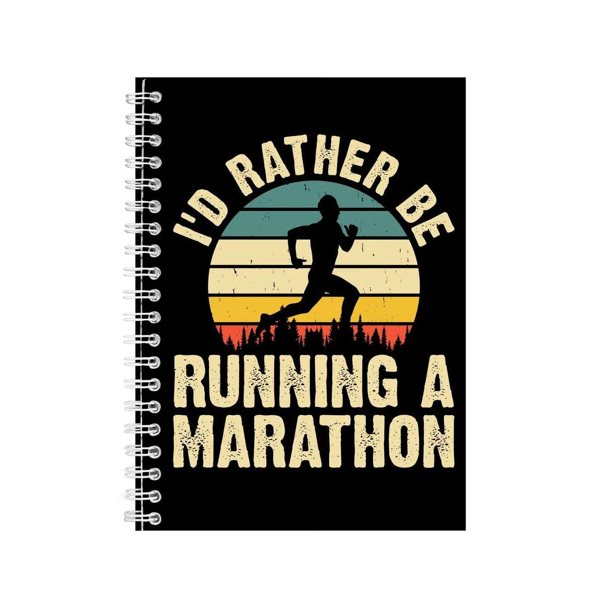 Marethon A5 Notebook Spiral Lined Running Graphic Saying Notepad Present178