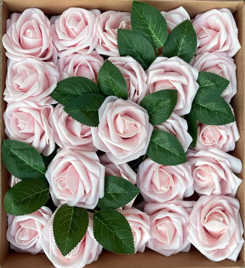 Wedding decor Party Artificial Foam Flowers DIY Real Looking - Blush