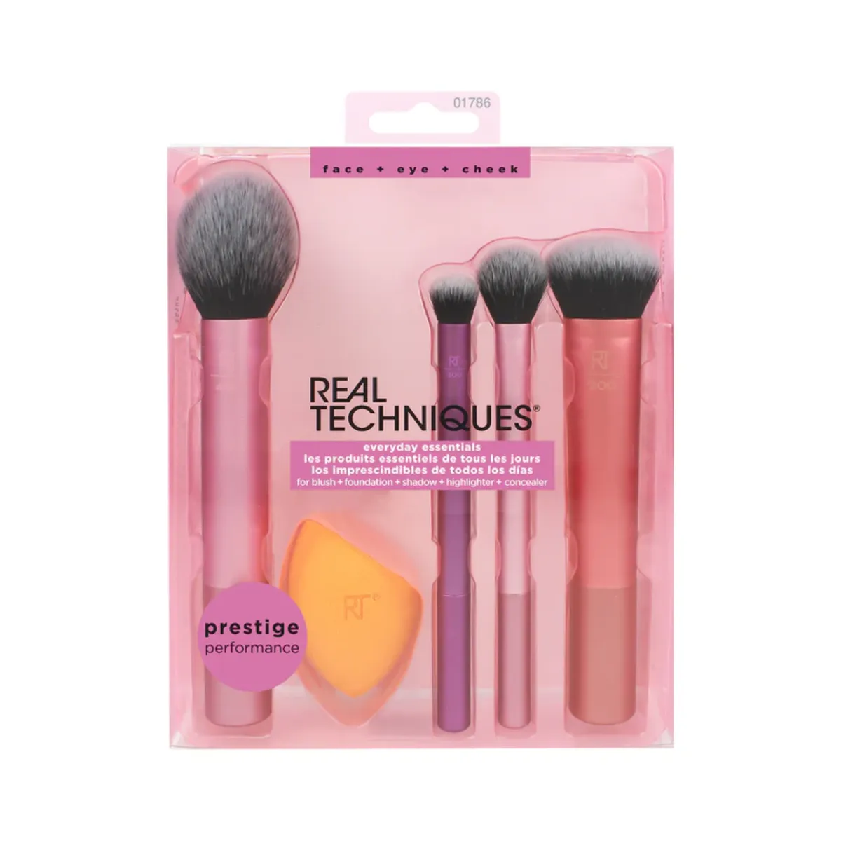 Real Technique Essential Makeup Brush Set (4 brushes & 1 sponge)