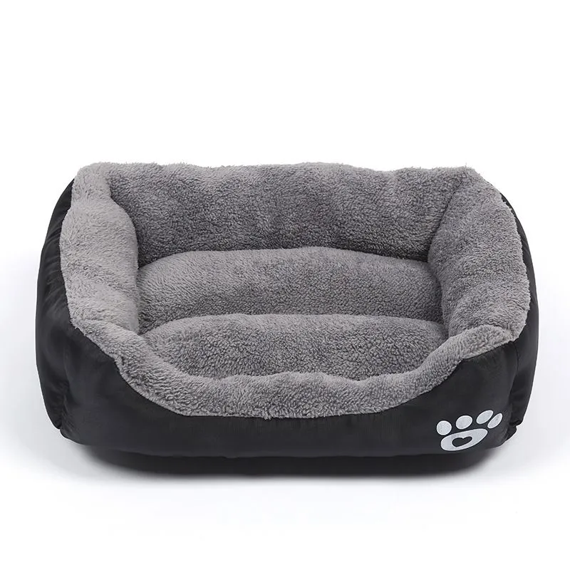 Pet Plush Cushion Bed - L - Black