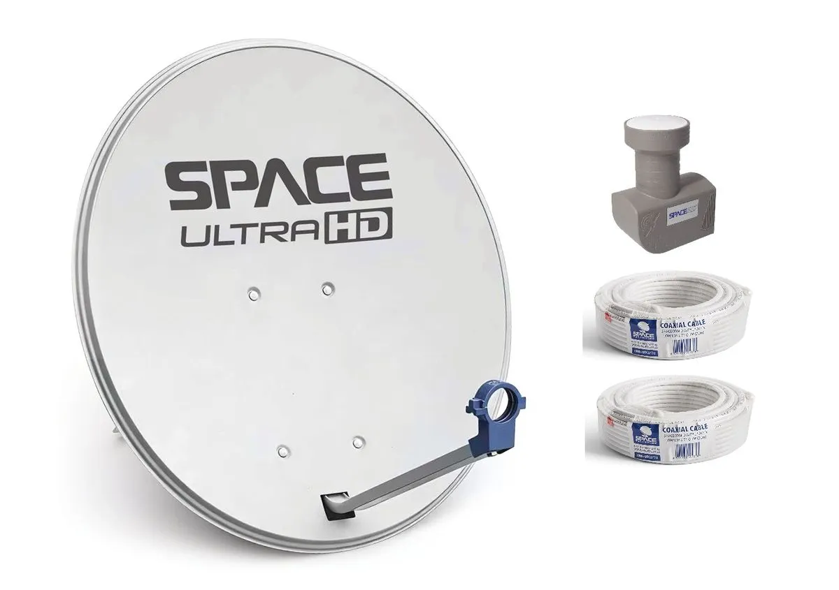 Space Television UltraHD 65cm Galvanised Steel Twin Satellite Dish Kit