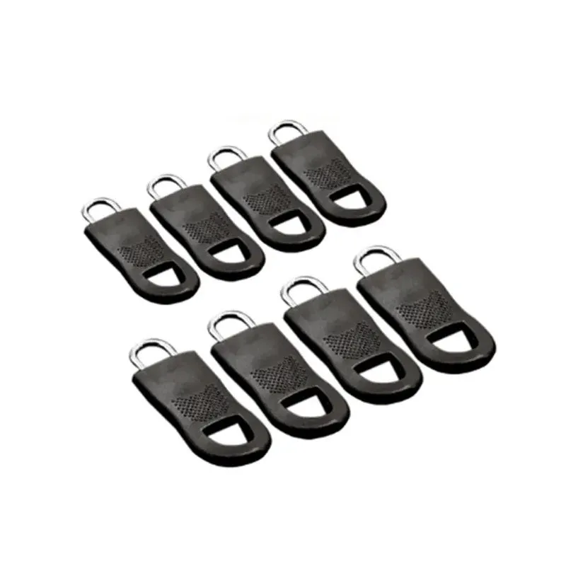 Mihuis Replacement Zipper Puller Repair Kit for Bags, Tents - Pack of 8 - Black