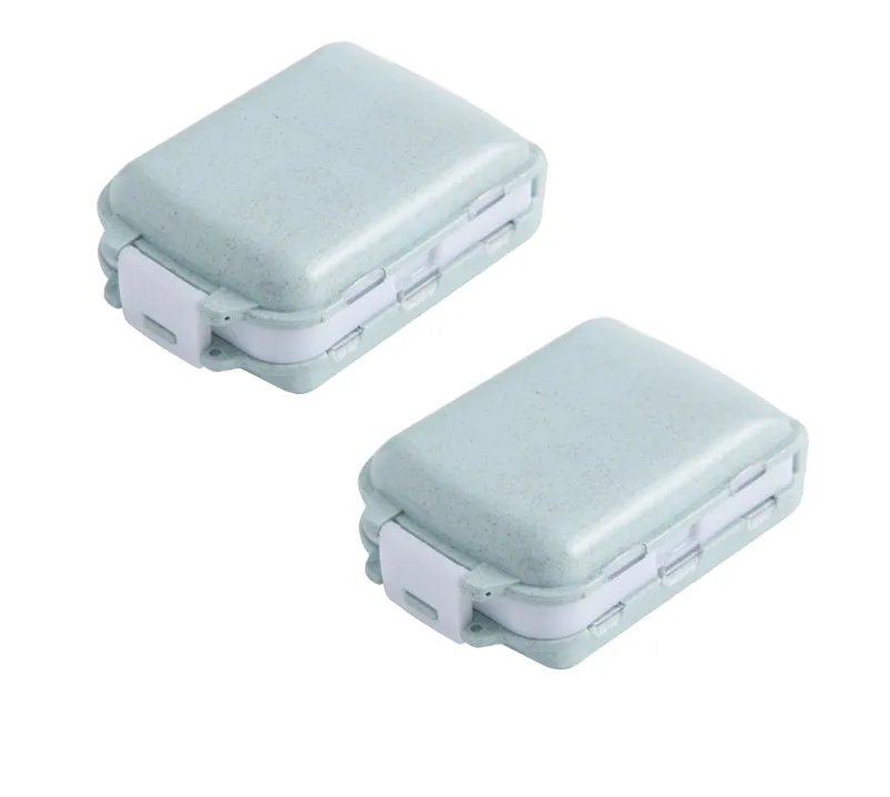 Compact Travel Medication Pill Box - Blue