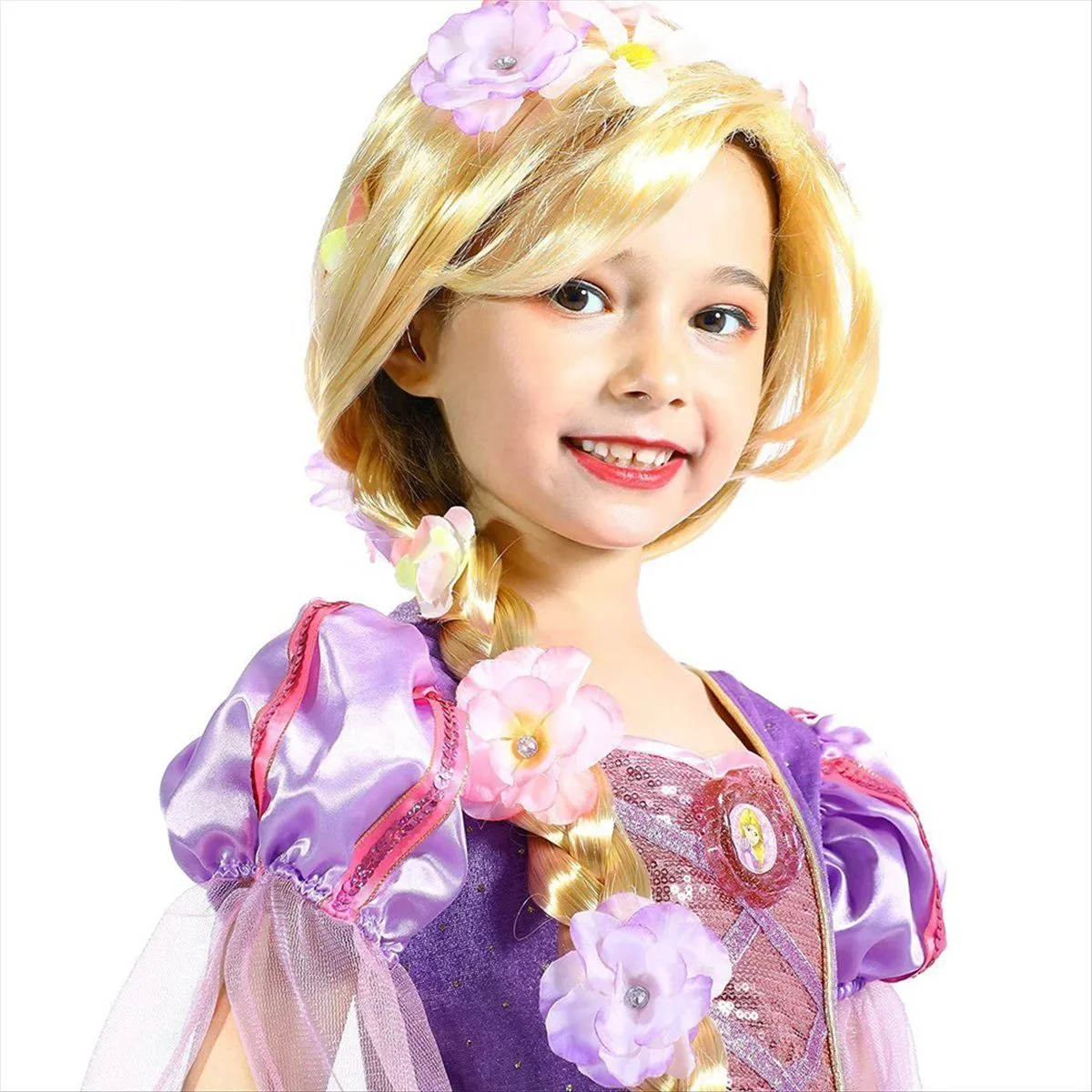 Enchanted Rapunzel Big Braid Wig Rapunzel Princess Wig with Flowers