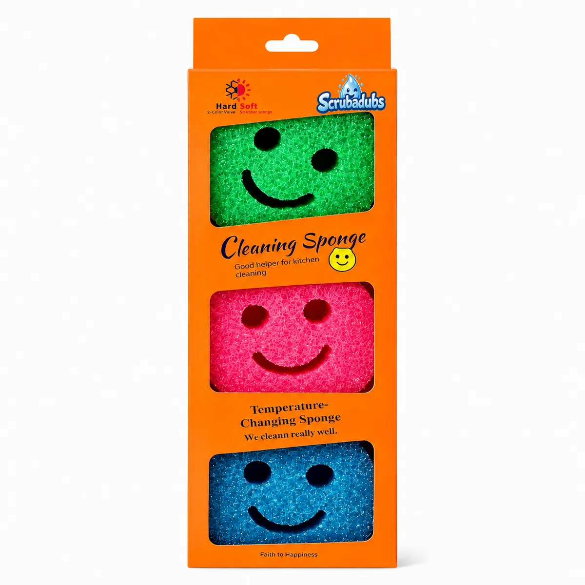 Scrubadubs Grizzly Sponge Pack Set of 3 - Assorted Colours - FlexTexture