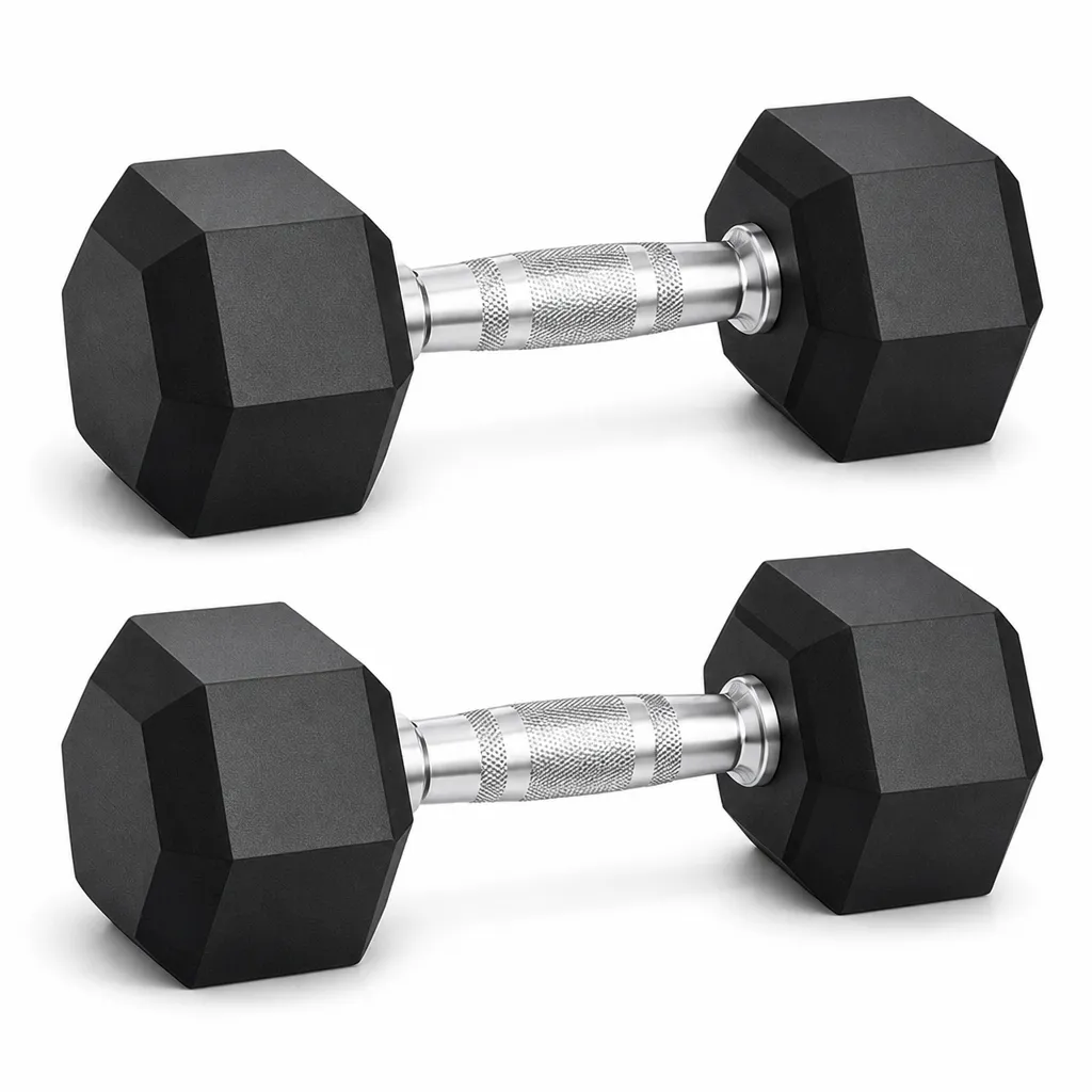30KG Hex Dumbbells Pair with Knurled Handles for Secure Grip