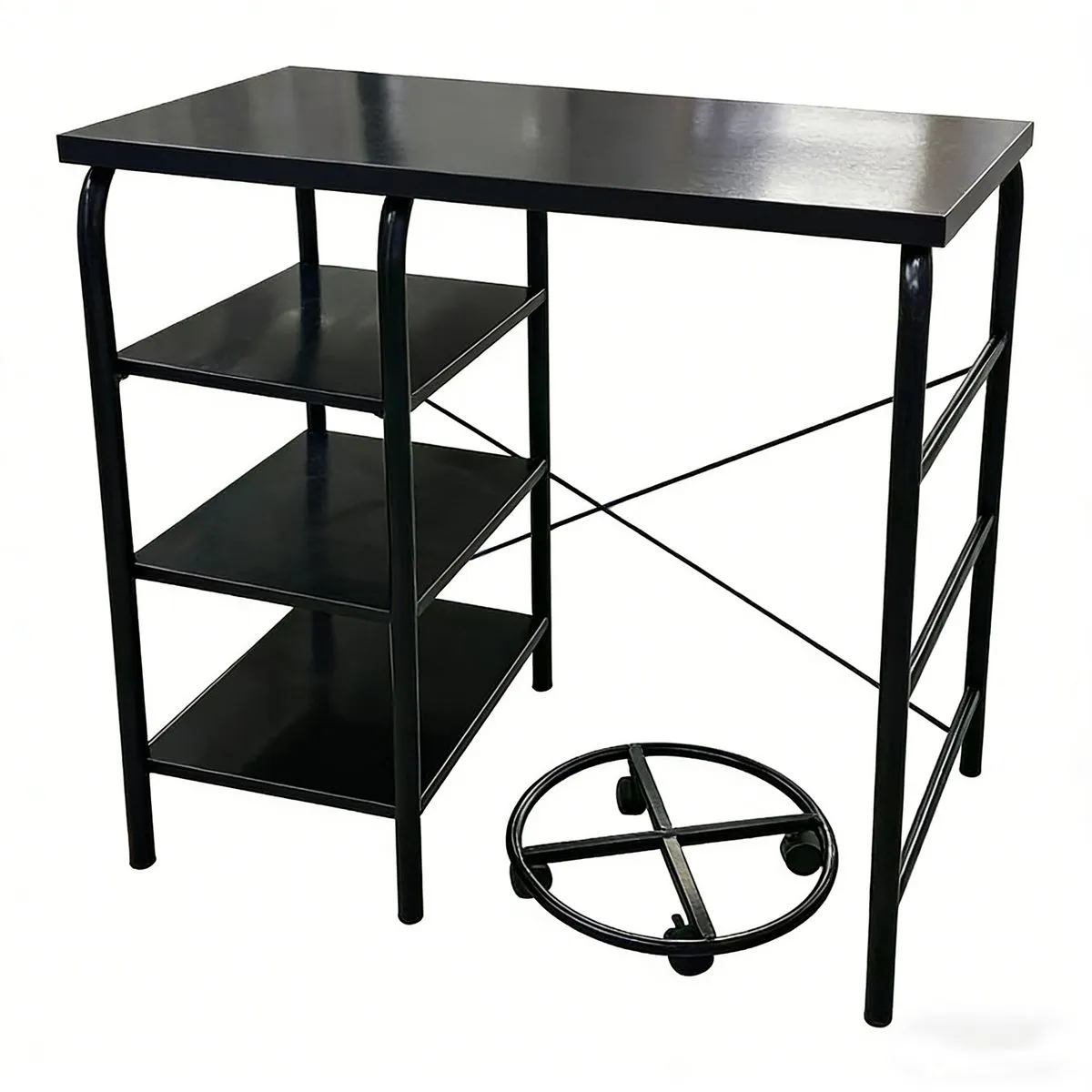 Kitchen Workbench Metal Storage Rack with Gas Cylinder Base for Stovetops