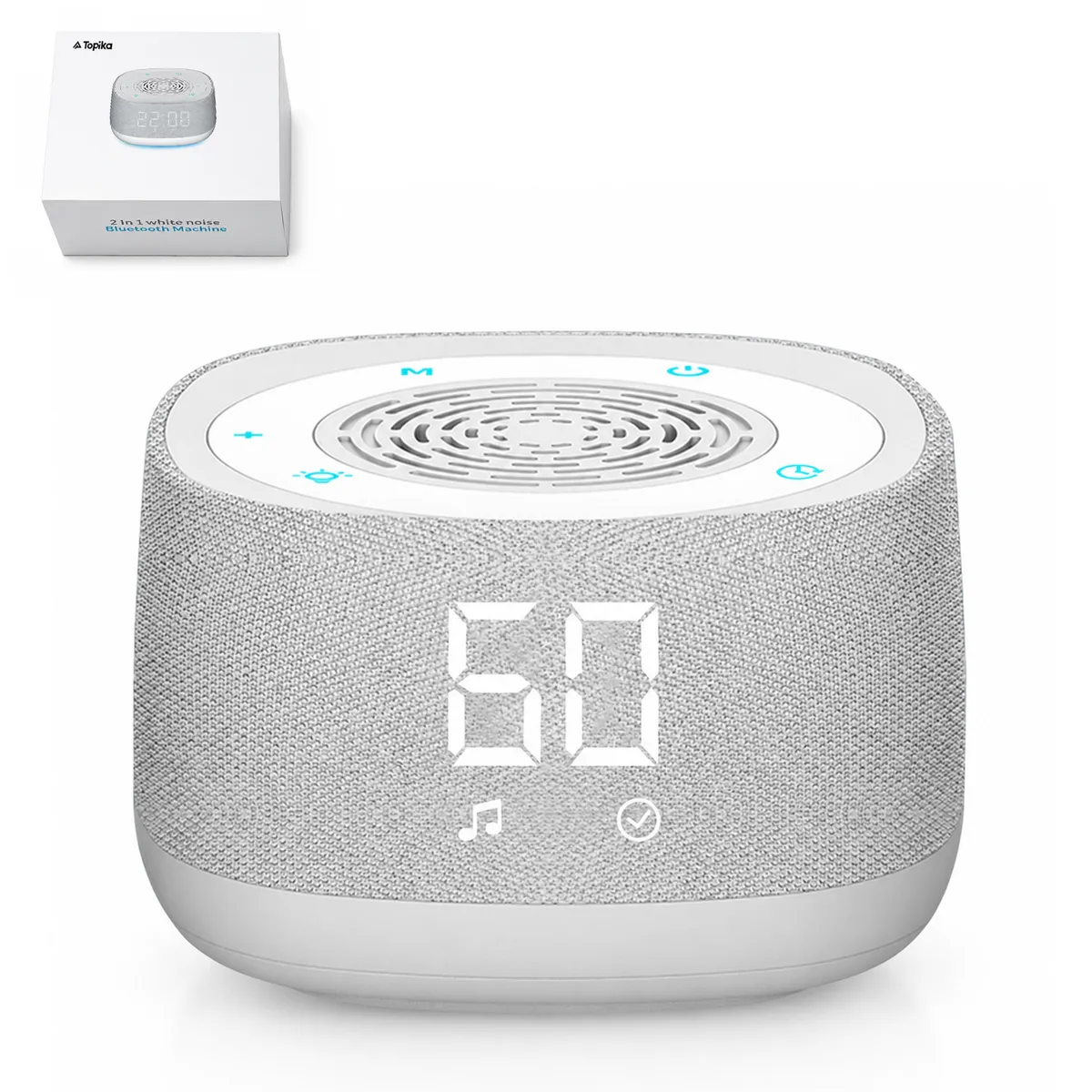 Topika White Noise Baby Sleep Machine with Clock & Night Light