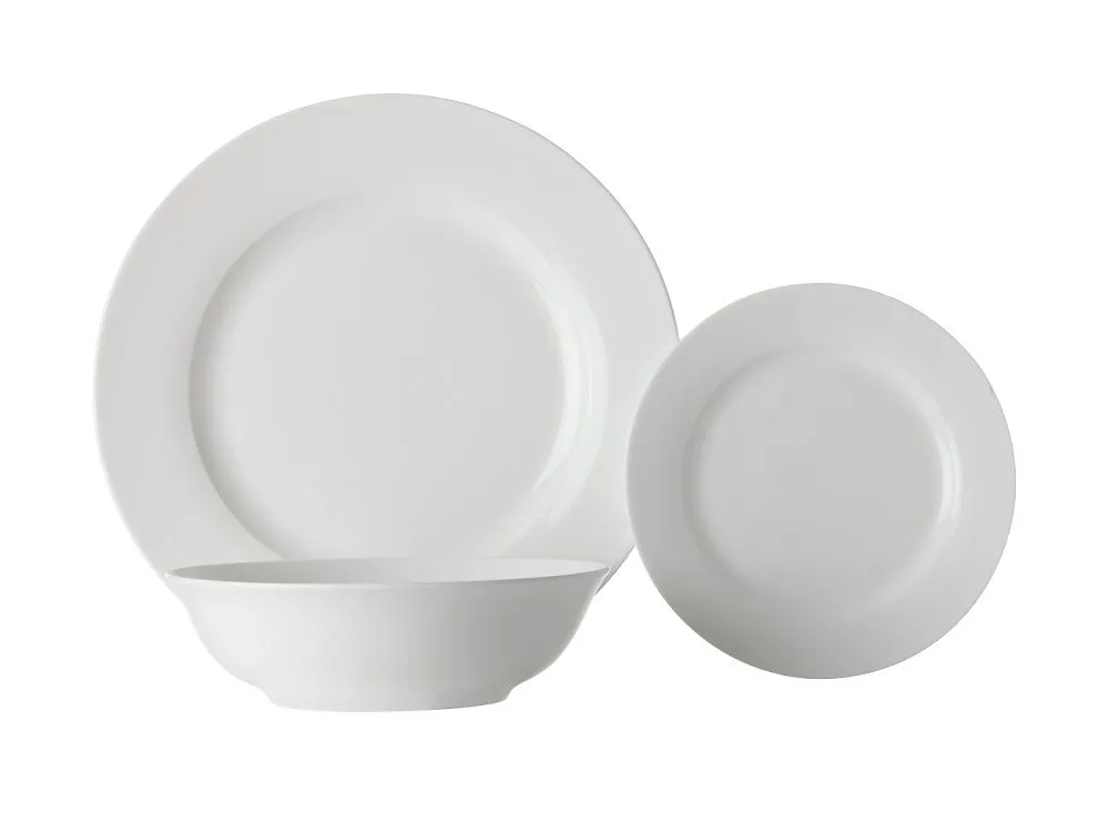 Maxwell & Williams - White Basics Rim Dinner Set - Set of 12