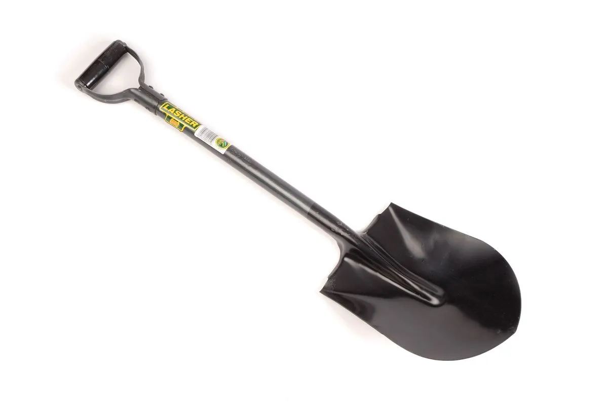 Lasher Tools - Carbon Steel Round Nose Open Socket Shovel