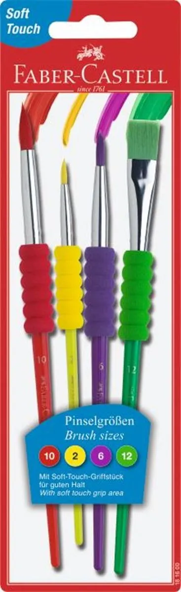 Faber-Castell 4 Soft Touch Paint Brushes