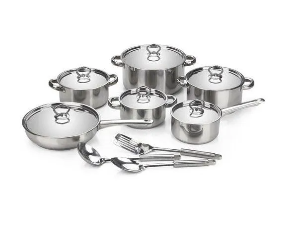 15 Piece Heavy Bottom Stainless Steel Cookware Set