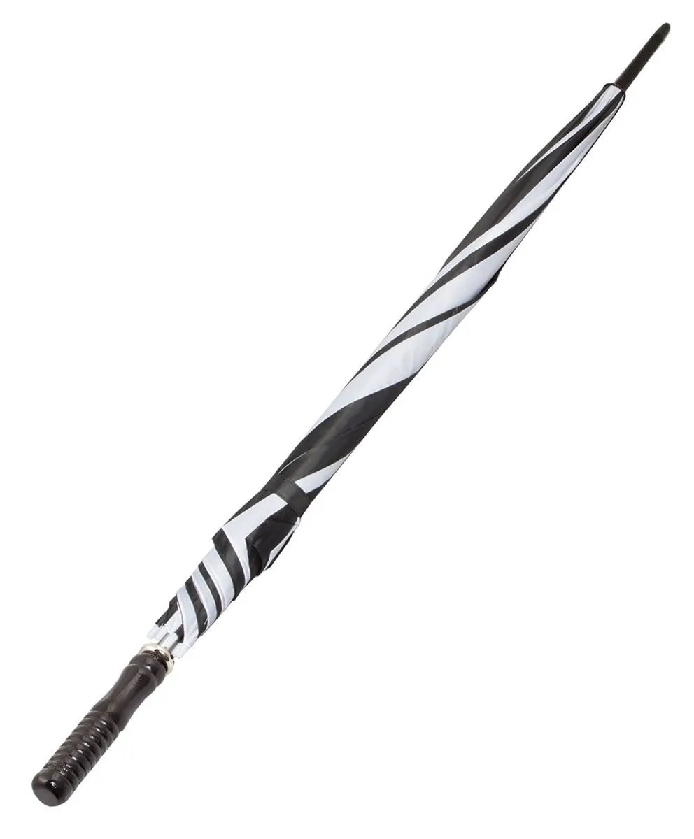 Marco Golf Umbrella - Faux Wooden Handle [Black & White]