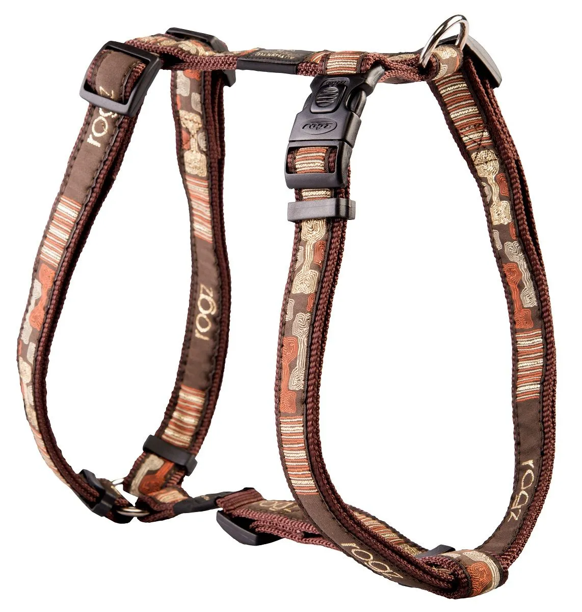 Rogz - 2.5cm Fancy Dress Armed Response Dog H-Harness - Mocha Bone Design