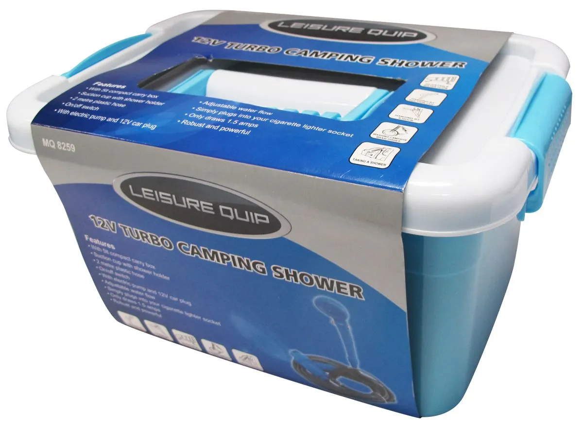 Leisure-Quip - DC Turbo Shower with Pump - 12V - Blue