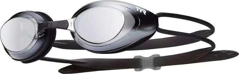 TYR Black Hawk Mirrored Racing Goggles - Silver