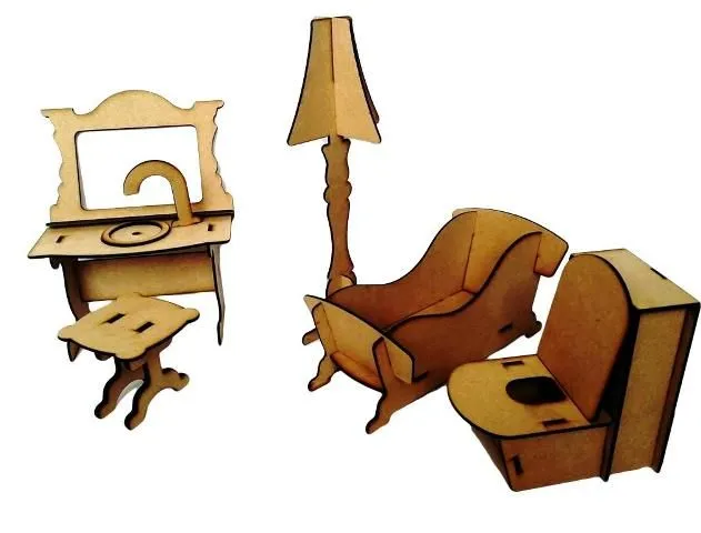 Puzzl3D Toys Barbratzbie Doll Furniture Puzzle - Sleigh Bathroom Set