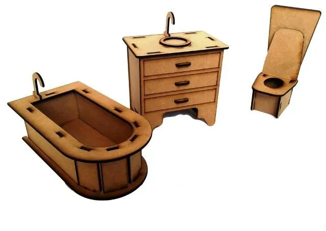 Puzzl3D Toys Barbratzbie Doll Furniture Puzzle - Bathroom Set