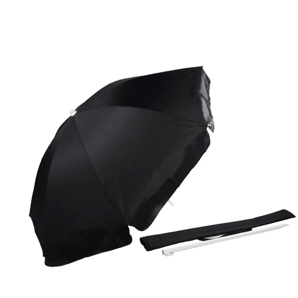 Alice Umbrellas 2M Beach Umbrella with Carry Bag - Black