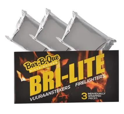 Bulk Pack x15 Fire Lighters Bri Lite 3 Piece - Individually Wrapped