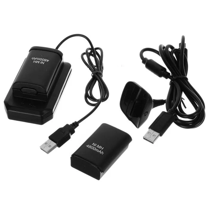 4 in 1 Battery Pack/Kit Compatible with Xbox 360 Controllers - Black