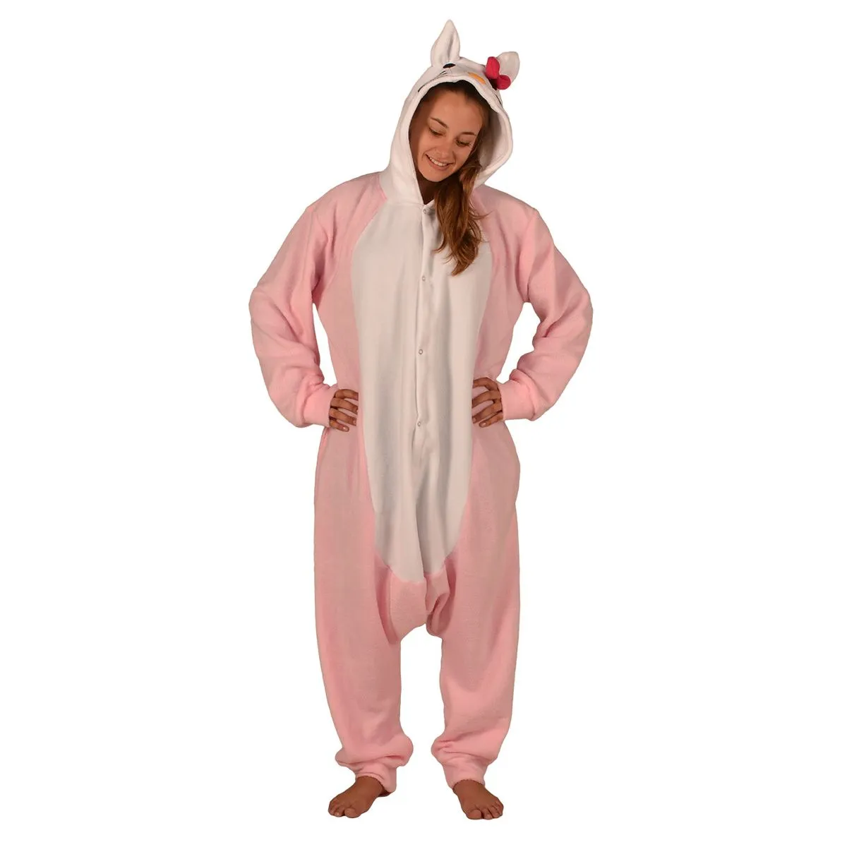 aFreaka Adults Hello Kitty Onesie - Pink & White