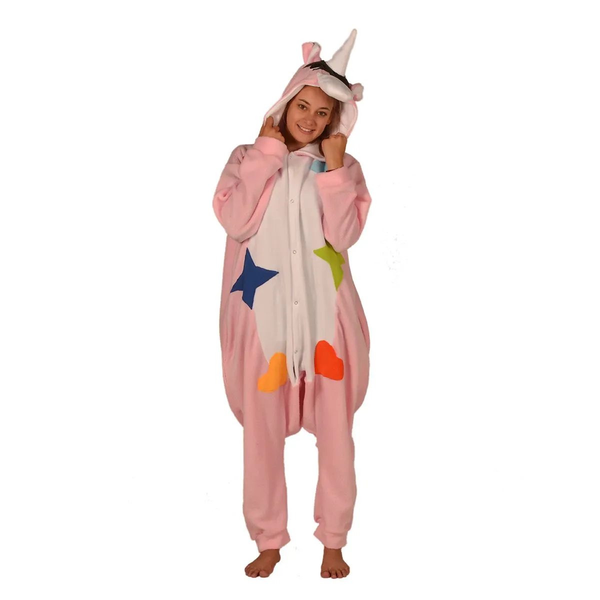 aFreaka Adults Unicorn Onesie - Pink & White