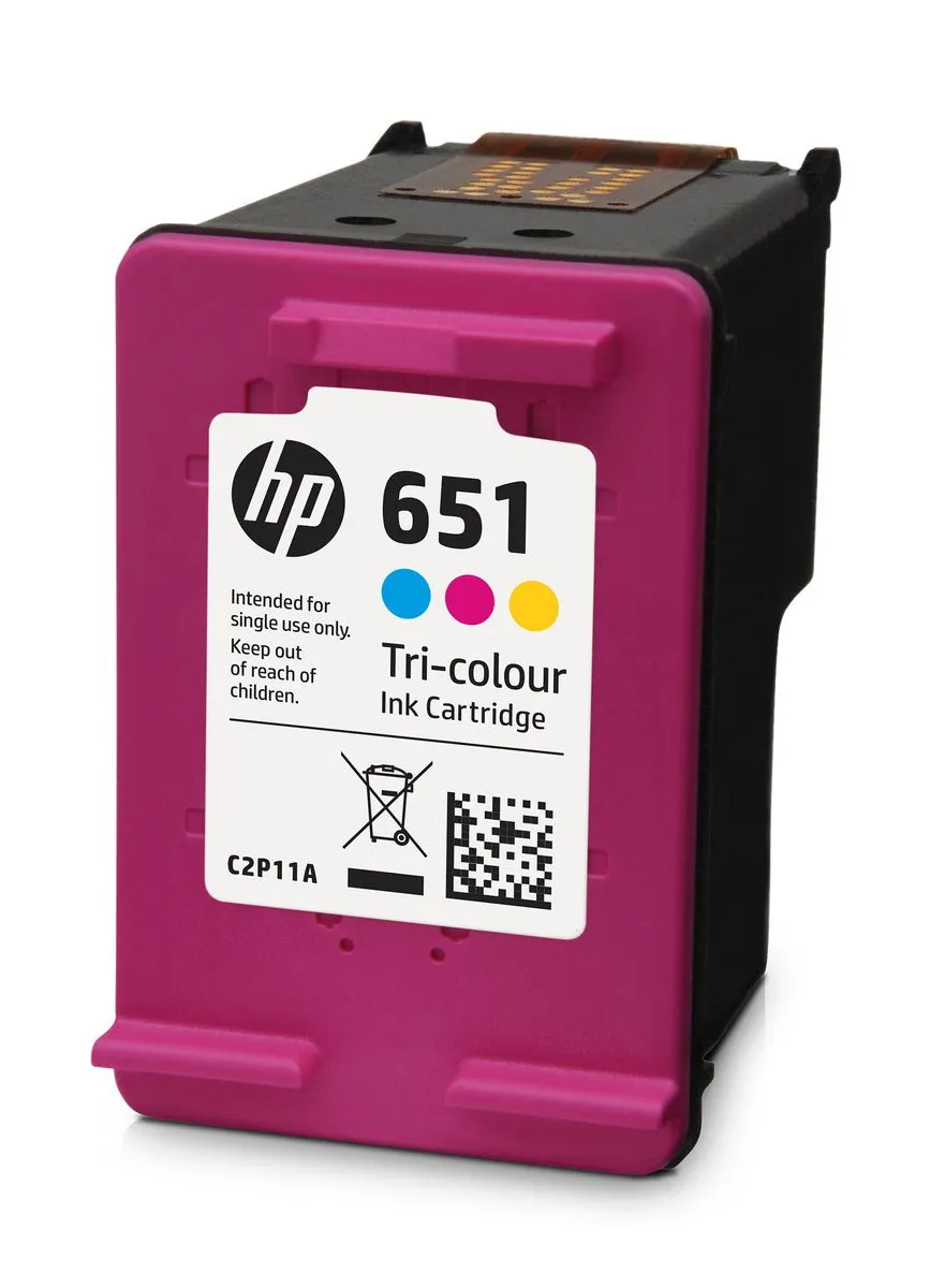 HP 651 Tri-Colour Ink Cartridge (Blister Pack)
