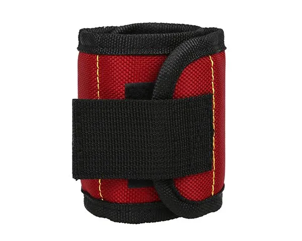 Magnetic Wristband Tool Holder for Screws, Nuts & Bolts - Red